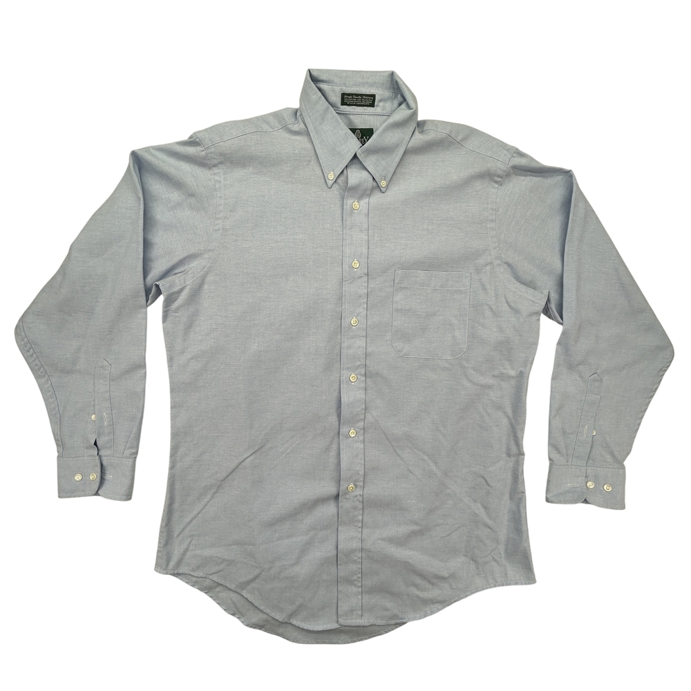 Surrey Shirt Mens 16.5 34/35 Blue Button Down Long Sleeve Single Needle Oxford